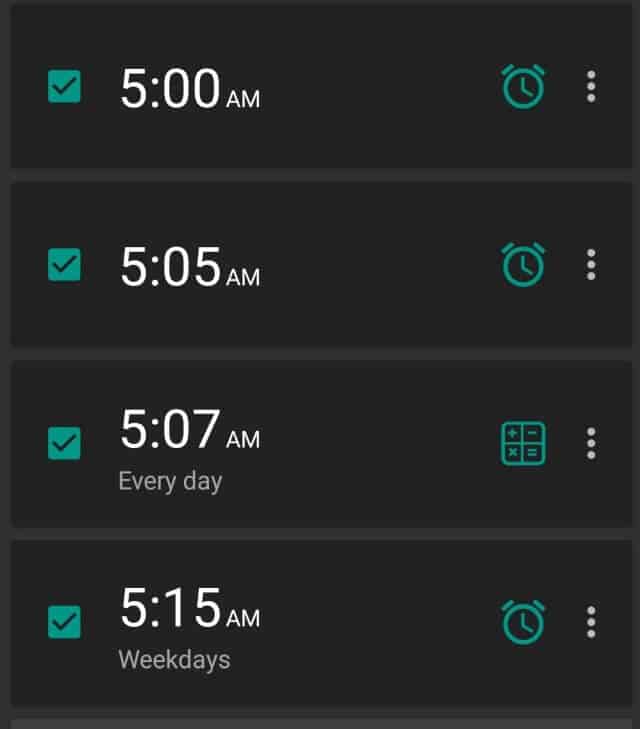 alarms morning
