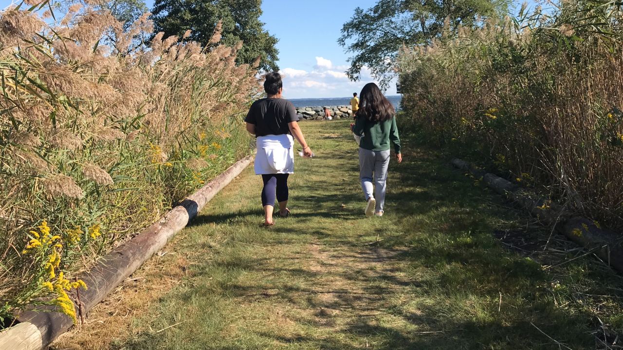 walking to the beach