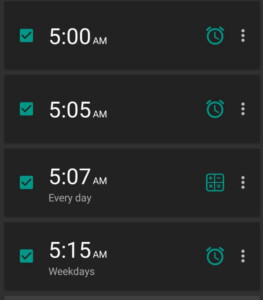 alarms morning