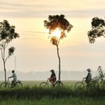 asia sunset bicycle