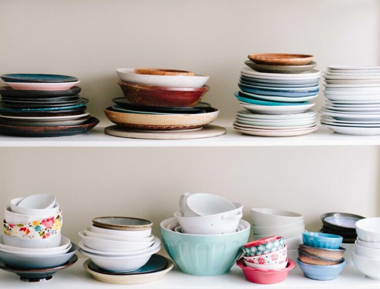 kitchen bowls and plates