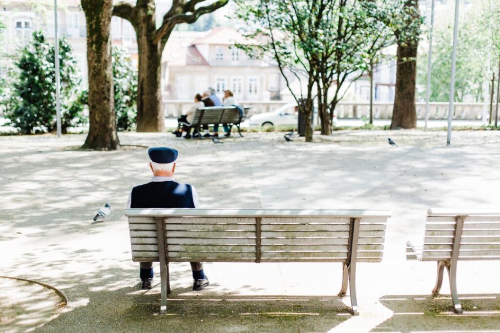 old man sitting on a bench