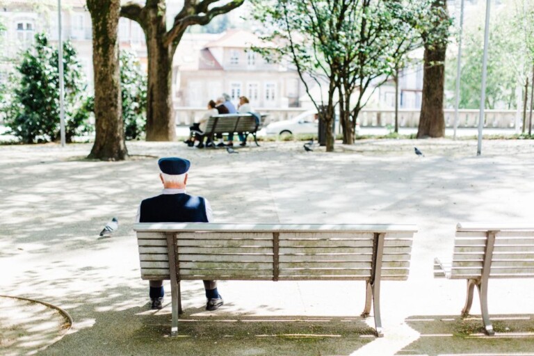 old man sitting on a bench