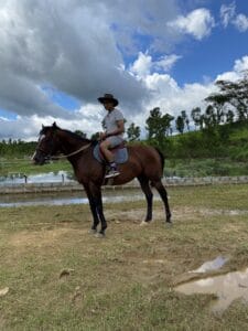 riding a horse in thenzawl